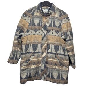 Vintage Mackintosh Tribal/Western/Aztec Print Coat Size 14